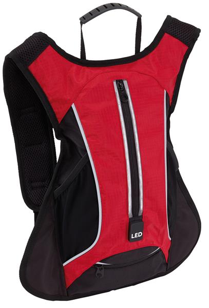 Plecak sportowy LED RUN, czarny, czerwony-2306332