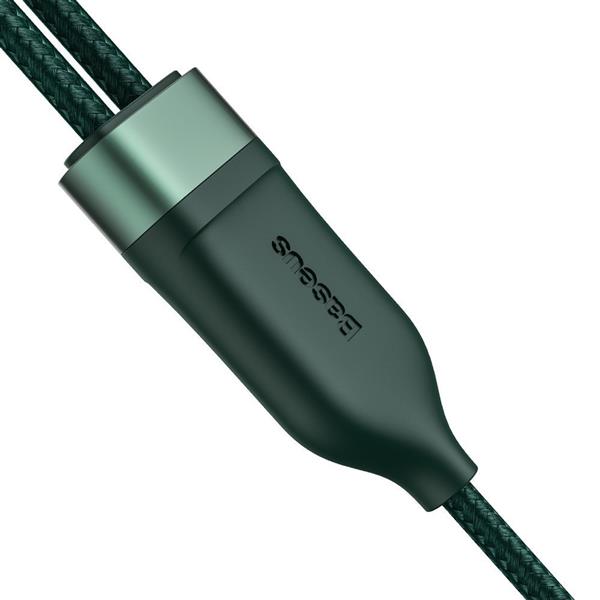 Baseus 2w1 kabel USB Typ C - USB Typ C (5 A - 100 W / 65 W / 18 W) 1,5 m Power Delivery Quick Charge zielony (CA1T2-C06)-2171147