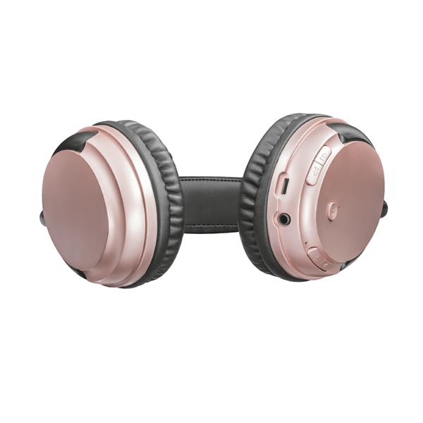Trust słuchawki bezprzewodowe nauszne Kodo różowe metaliczne-1180099