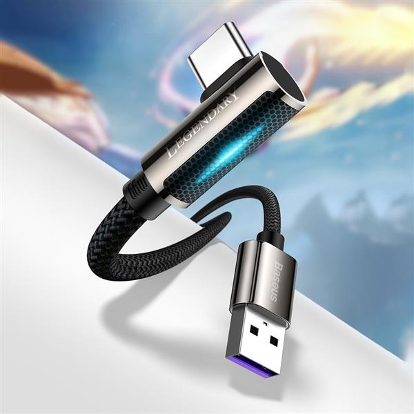 Baseus Legendary kątowy kabel przewód dla graczy USB - USB Typ C 66W 2m niebieski (CACS000503)-2216594