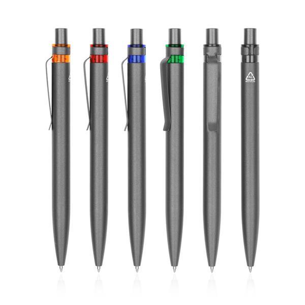 Aluminiowy długopis z recyklingu z kolorowym akcentem-2984268
