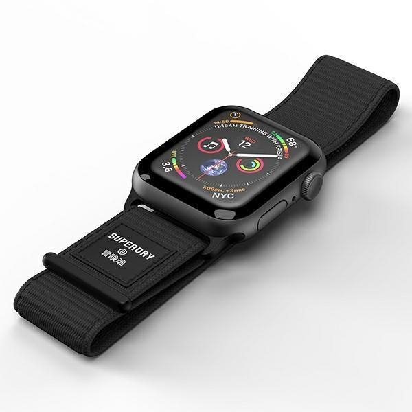Etui SuperDry Watchband na Apple Watch 38/40/41 mm Series 4/5/6/7/8/SE/SE 2 Nylon Weave - czarne 41673-2285152