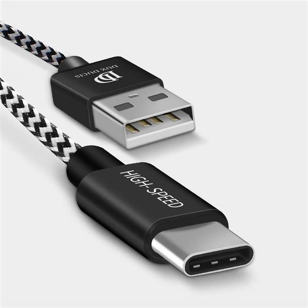 Dux Ducis K-ONE Series nylonowy kabel przewód USB / USB-C 2.1A 3M czarny-2141061