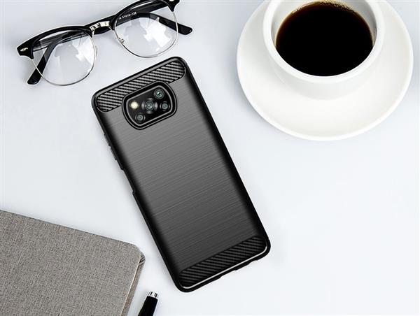 Carbon Case elastyczne etui pokrowiec Xiaomi Poco X3 NFC / Poco X3 Pro czarny-2175032