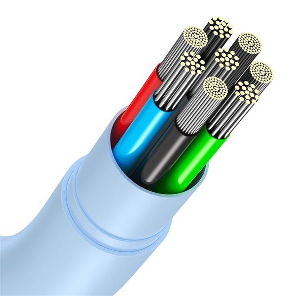 Baseus kabel, przewód USB Typ C – USB Typ C 100W długość 1,2 m Jelly Liquid Silica Gel – niebieski-2281115