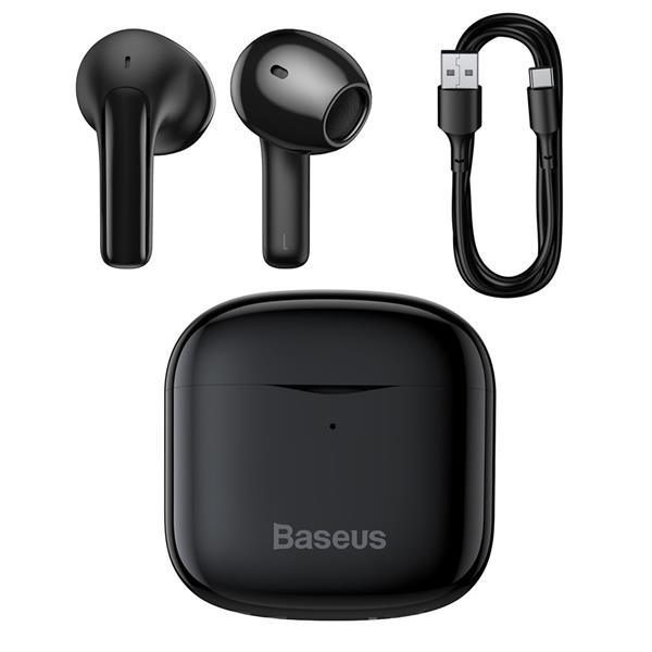 Baseus E3 bezprzewodowe słuchawki Bluetooth 5.0 TWS douszne wodoodporne IP64 czarny (NGTW080001)-2241026