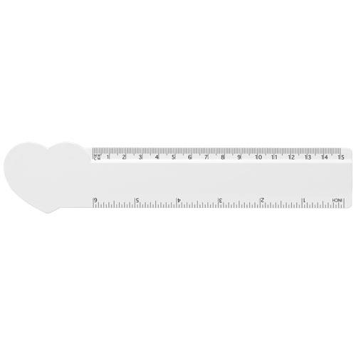 Linijka Tait o długości 15 cm wykonana z tworzywa sztucznego pochodzącego z recyklingu w kształcie serca-2372456
