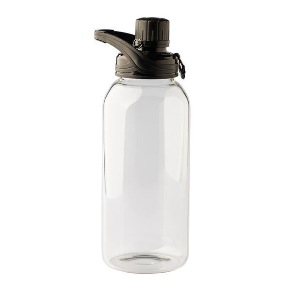 Szklana butelka Elan 1000 ml, czarny-1622738