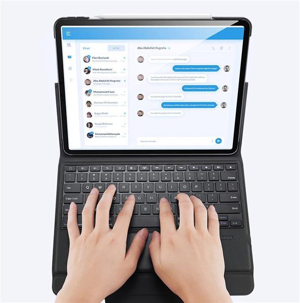 Dux Ducis Touchpad Keyboard Case etui na tablet bezprzewodowa klawiatura Bluetooth iPad Pro 12.9'' 2018 / 2020 / 2021 czarny-2601916