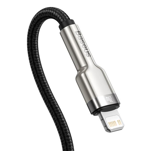 Baseus kabel Cafule Metal PD USB-C - Lightning 0,25 m czarny 20W-2090745