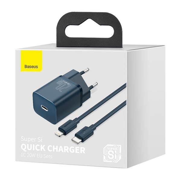 Baseus Super Si 1C szybka ładowarka USB Typ C 20 W Power Delivery niebieski (CCSUP-B03)-2201785