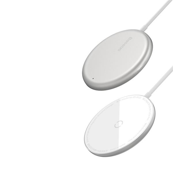 Baseus mini magnetyczna bezprzewodowa indukcyjna ładowarka Qi 15 W (kompatybilna z MagSafe do iPhone) biały (WXJK-F02)-2179026
