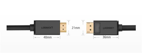 Ugreen jednokierunkowy kabel z DisplayPort na HDMI 4K 30 Hz 32 AWG 2 m czarny (DP101 10202)-2169669