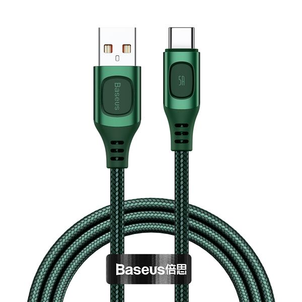 Baseus kabel Flash USB - USB-C 1,0 m 5A zielony-2090727