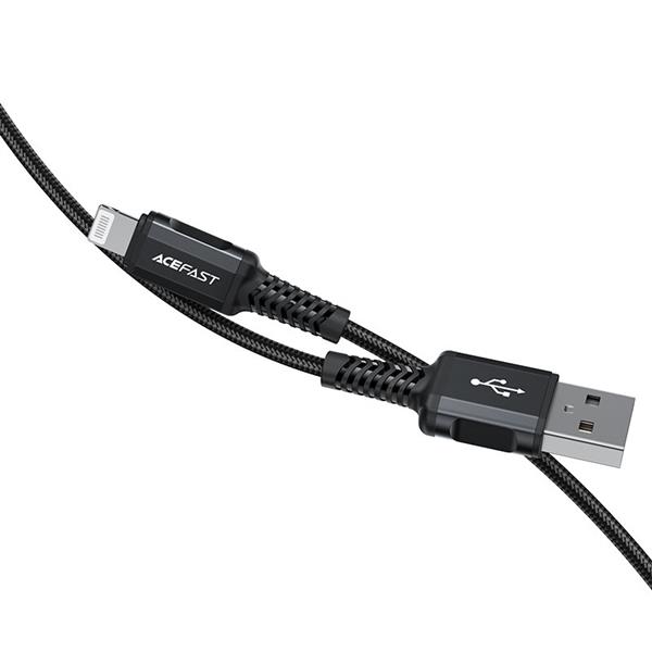 Acefast kabel MFI USB - Lightning 1,8m, 2,4A czarny (C4-02 A Black)-2269739
