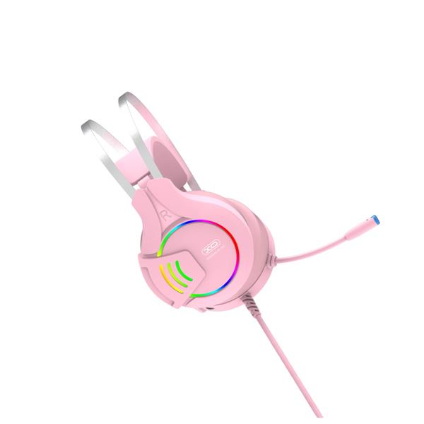 XO słuchawki przewodowe GE-04 jack 3,5mm nauszne różowe-2058712