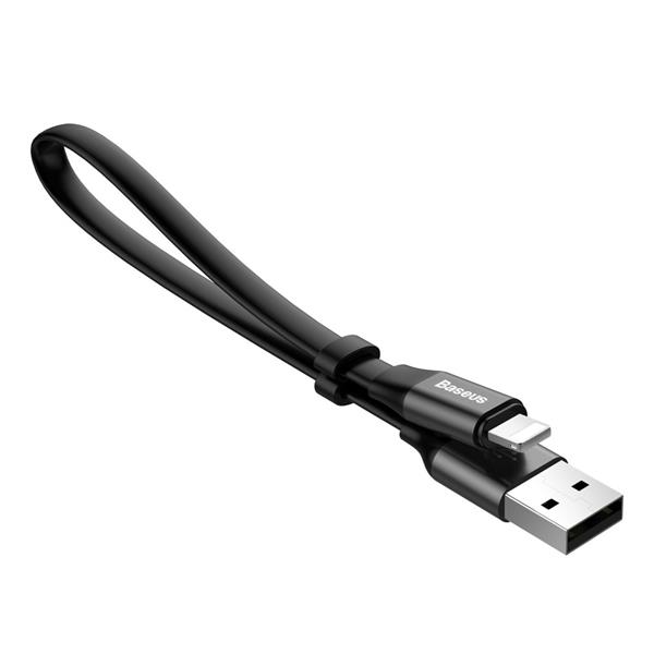 Baseus Nimble płaski kabel przewód USB / Lightning z uchwytem 2A 0,23M czarny (CALMBJ-B01)-2142599