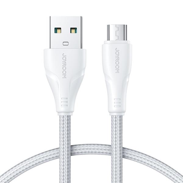 Joyroom kabel USB - micro USB 2.4A Surpass Series do szybkiego ładowania i transferu danych 0,25 m biały (S-UM018A11)-2968490