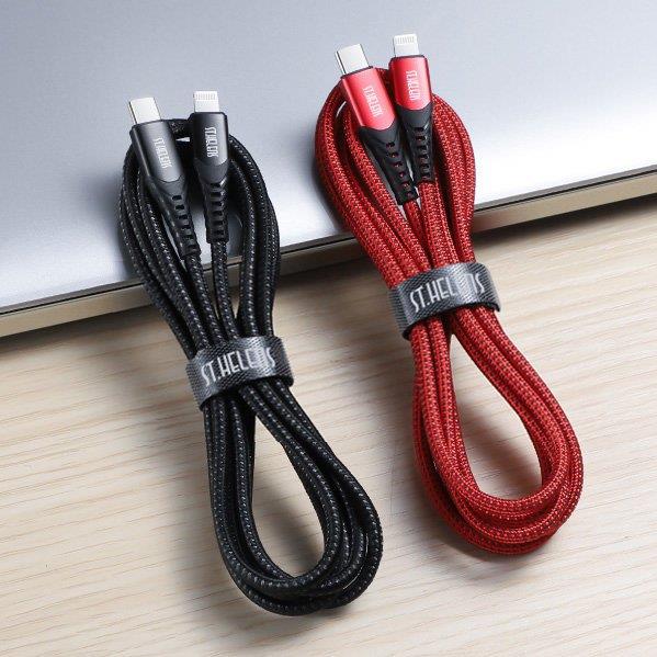 Joyroom kabel MFI przewód USB Typ C - Lightning 2,1A 1,2m czarny (ST-C04 1,2M Black)-2213807