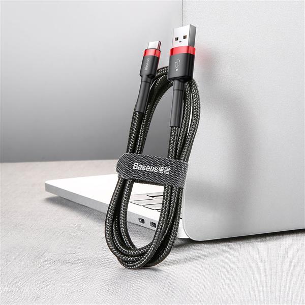 Baseus kabel Cafule USB - USB-C 2,0 m 2A czerwono-czarny-2097519