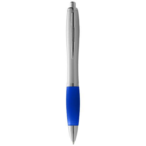 Długopis ze srebrnym korpusem i kolorowym uchwytem Nash-2309850