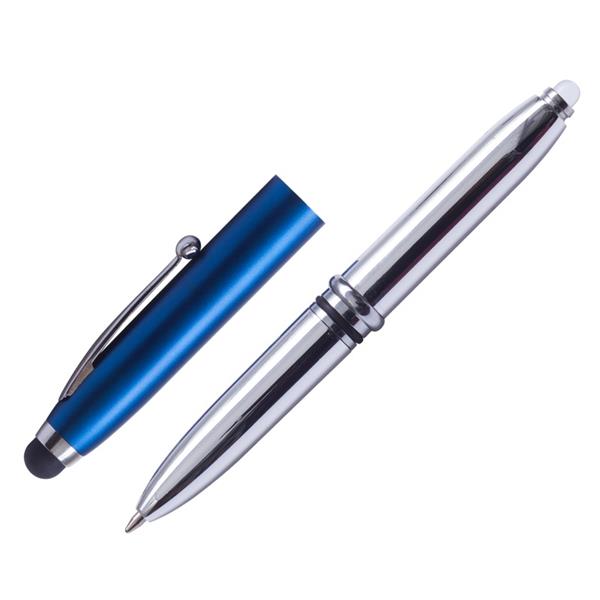 Długopis – latarka LED Pen Light, niebieski/srebrny-546927