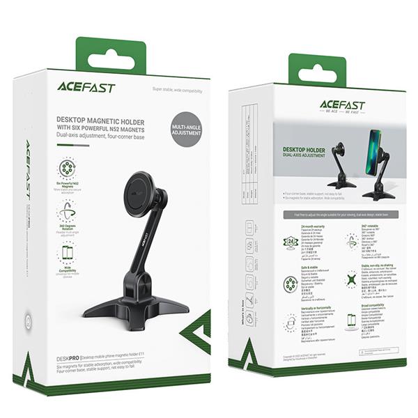 Acefast podstawka stojak uchwyt magnetyczny do telefonu czarny (E11)-2616777