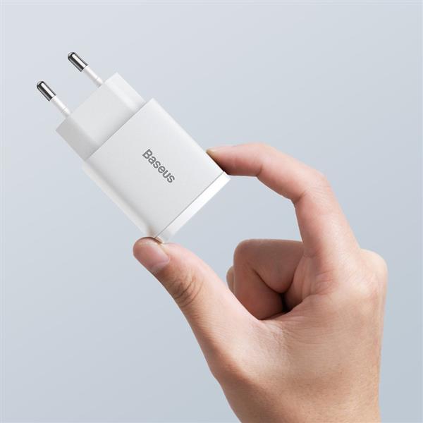 Baseus Compact szybka ładowarka sieciowa USB / USB Typ C 20W 3A Power Delivery Quick Charge 3.0 biały (CCXJ-B02)-2208942