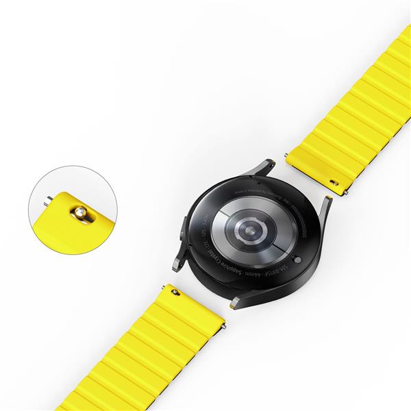 Uniwersalny magnetyczny pasek Samsung Galaxy Watch 6 Pro / 6 / 6 Classic / 5 Pro / 5 / 5 Classic Dux Ducis Strap (20mm LD Version) - czarno-żółty-3125246