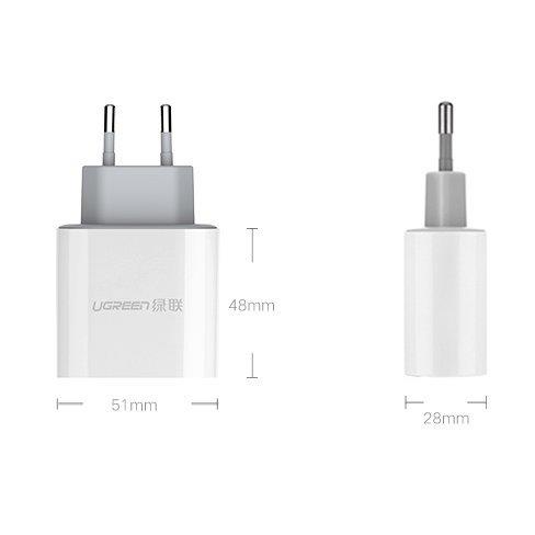 Ugreen ładowarka sieciowa 2x USB 3,4 A biały (CD104 20384)-2170192