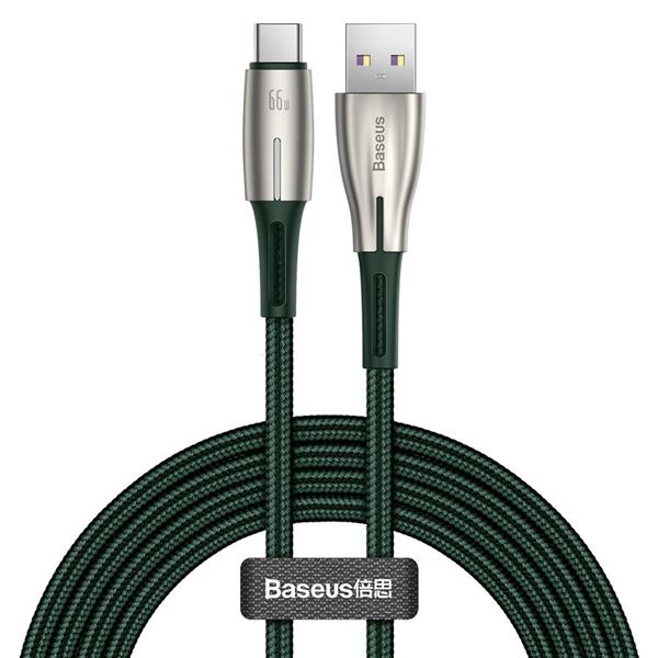 Baseus Water Drop kabel USB - USB Typ C 66 W (11 V / 6 A) Huawei SuperCharge SCP 2 m zielony (CATSD-N06)-2186263