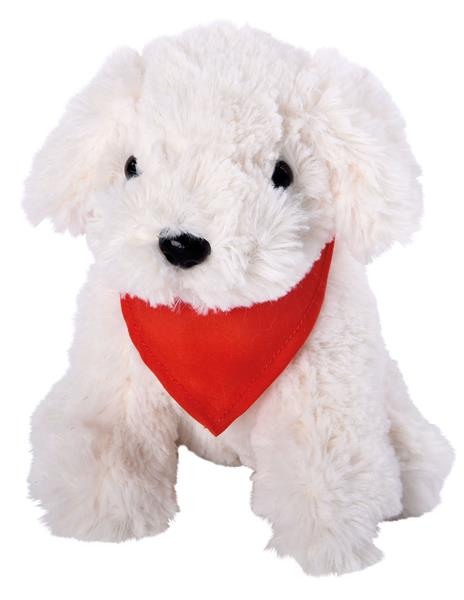 Pluszowy pies BENNI, biały, czerwony-2305217