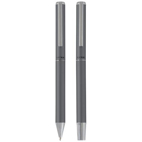 Lucetto zestaw upominkowy obejmujący długopis kulkowy z aluminium z recyklingu i pióro kulkowe-3090867