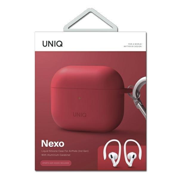 Etui Uniq Nexo na AirPods 3 gen + Ear Hooks Silicone czerwony/coral-2285784
