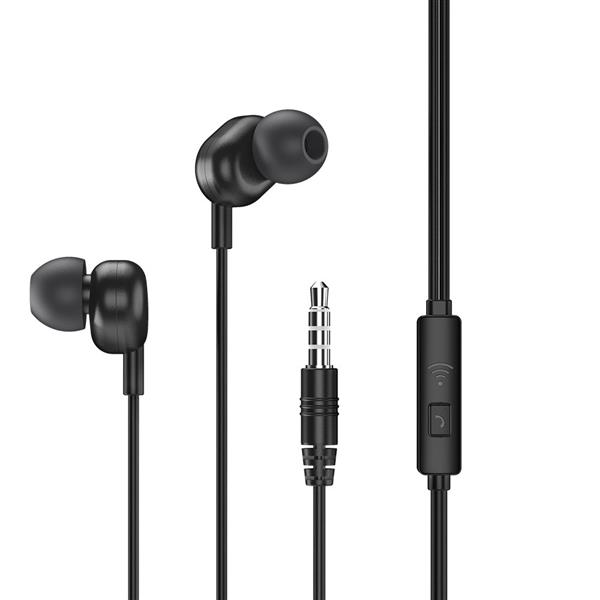 Remax dokanałowe słuchawki zestaw słuchawkowy z pilotem i mikrofonem mini jack 3,5 mm czarny (RW-105 black)-2150283