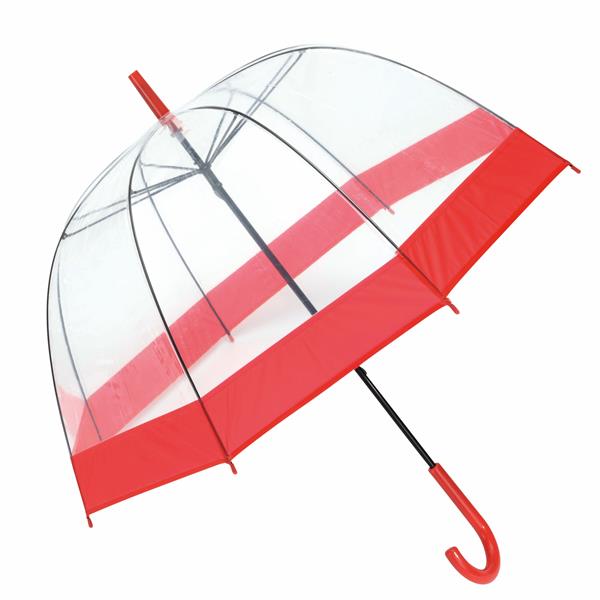 Parasol HONEYMOON, czerwony, transparentny-2303308