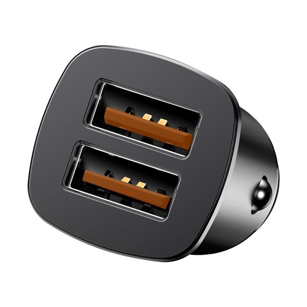 Baseus Square inteligentna ładowarka samochodowa 2x USB QC3.0 Quick Charge 3.0 SCP AFC 30W czarny (CCALL-DS01)-2142091
