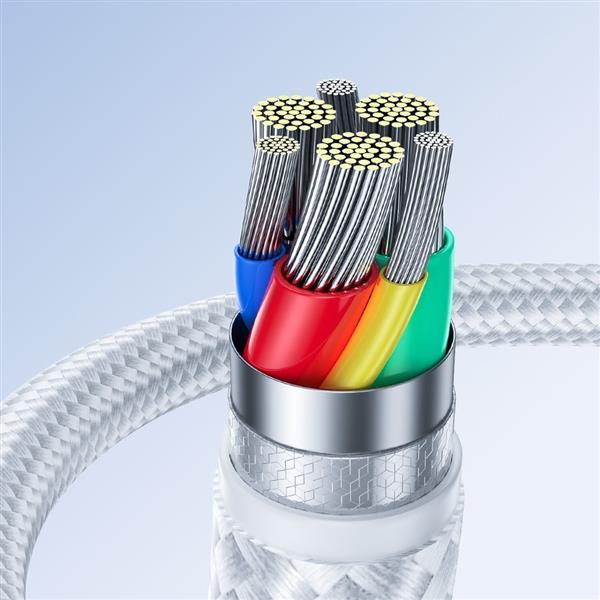 Joyroom kabel USB - micro USB 2.4A Surpass Series do szybkiego ładowania i transferu danych 0,25 m biały (S-UM018A11)-2968496