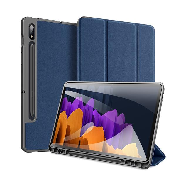 DUX DUCIS Domo składany pokrowiec etui na tablet z funkcją Smart Sleep podstawka Samsung Galaxy Tab S7+ (S7 Plus) / S7 FE / Tab S8+ (S8 Plus) niebieski-2164213