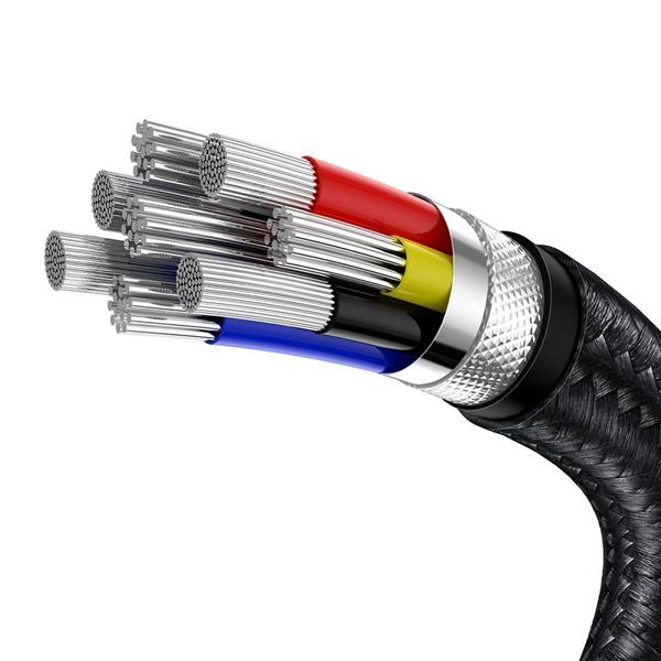 Baseus Cafule Metal Data kabel USB Typ C - USB Typ C 100 W (20 V / 5 A) Power Delivery 1 m czarny (CATJK-C01)-2178887