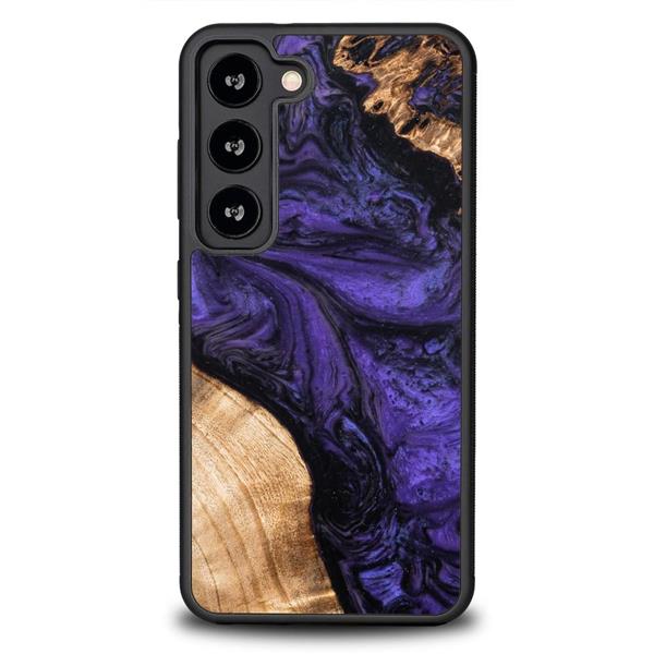 Etui z drewna i żywicy na Samsung Galaxy S23 Bewood Unique Violet - fioletowo-czarne-3132993