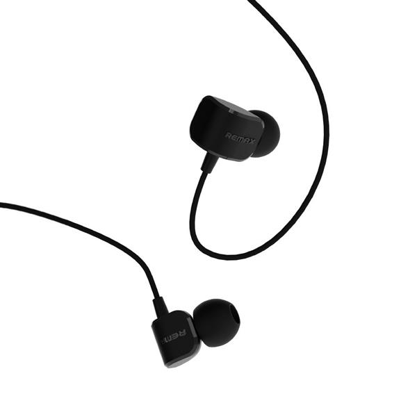 Remax dokanałowe słuchawki z mikrofonem i pilotem czarny (RM-502 black)-2143012