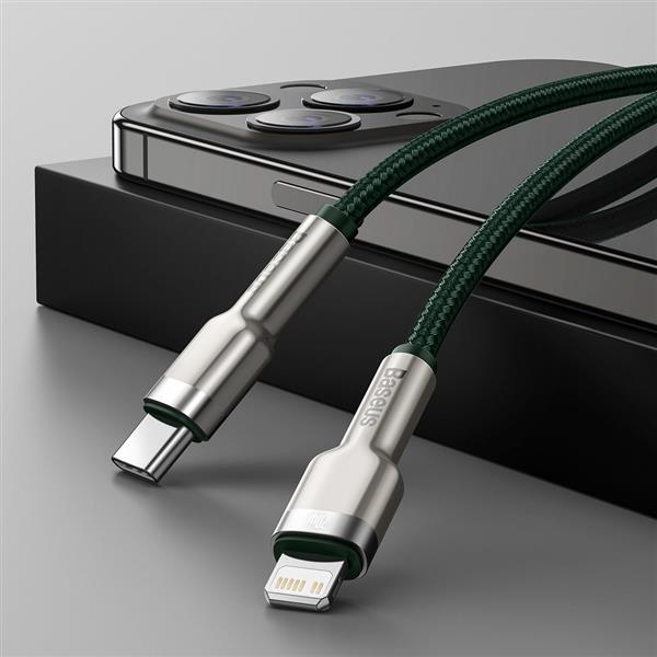 Baseus Cafule Metal Data kabel USB Typ C - Lightning 20 W Power Delivery 1 m zielony (CATLJK-A06)-2179157