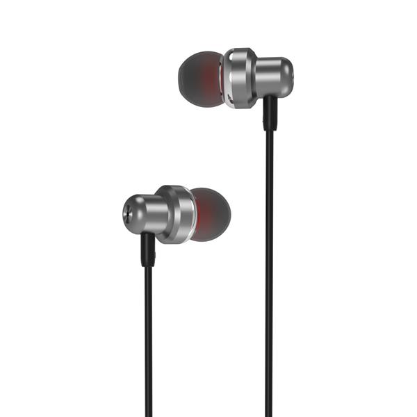 XO Słuchawki przewodowe EP38 jack 3,5mm dokanałowe szare-2091760