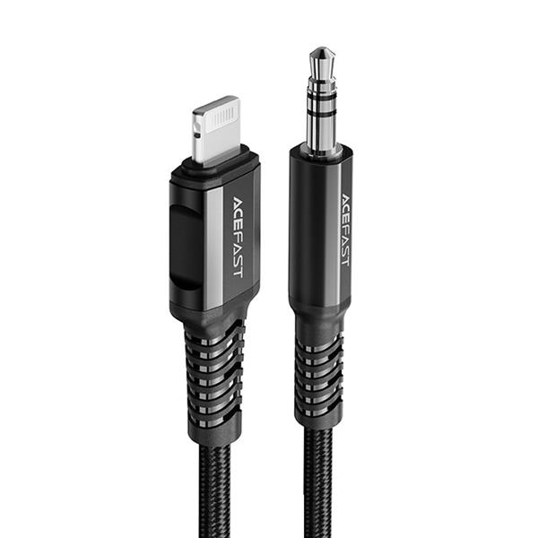 Acefast kabel audio MFI Lightning - 3,5mm mini jack (męski) 1,2m, AUX czarny (C1-06 black)-2269917