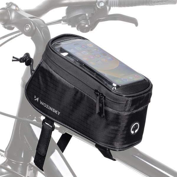 Wozinsky torba na telefon na ramę rowerową na ramę pokrowiec na telefon do 6,5 cala 1,5L czarny (WBB2BK)-3100856