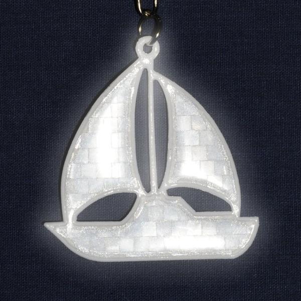 Brelok odblaskowy Sailing Boat, srebrny-545127