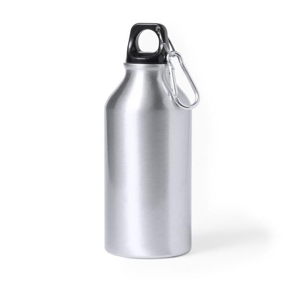 Butelka sportowa 400 ml z aluminium z recyklingu, z karabińczykiem-2655913