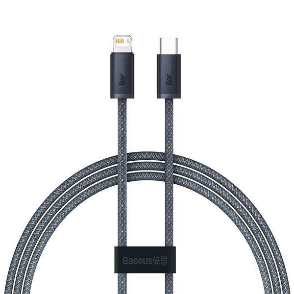 Baseus kabel do iPhone USB Typ C - Lightning 1m, Power Delivery 20W szary (CALD000016)-2281141