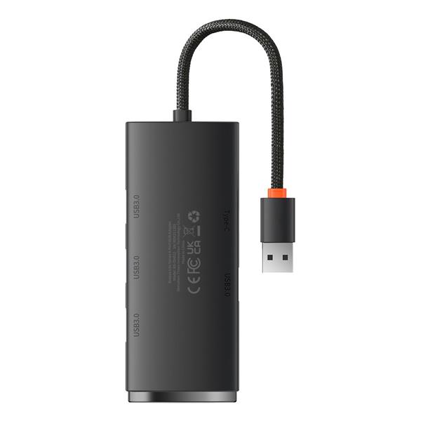 Baseus Lite Series HUB 4-Portowy (USB-A do 4xUSB-A 3.0) 0.25m czarny (WKQX030001)-2387334
